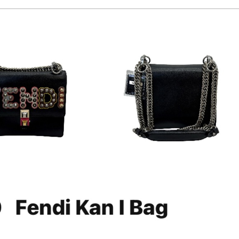 Fendi Black Shoulder Bag with Chain Detail